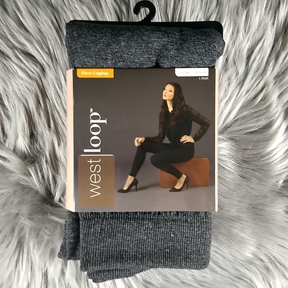 NWT West Loop Fleece Leggings, Heather Gray, Size M/L - Picture 1 of 8